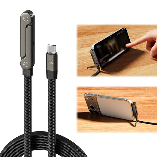 2 in 1 charging phone stand with rotating adjustable viewing angles and fast charging support depiction of use