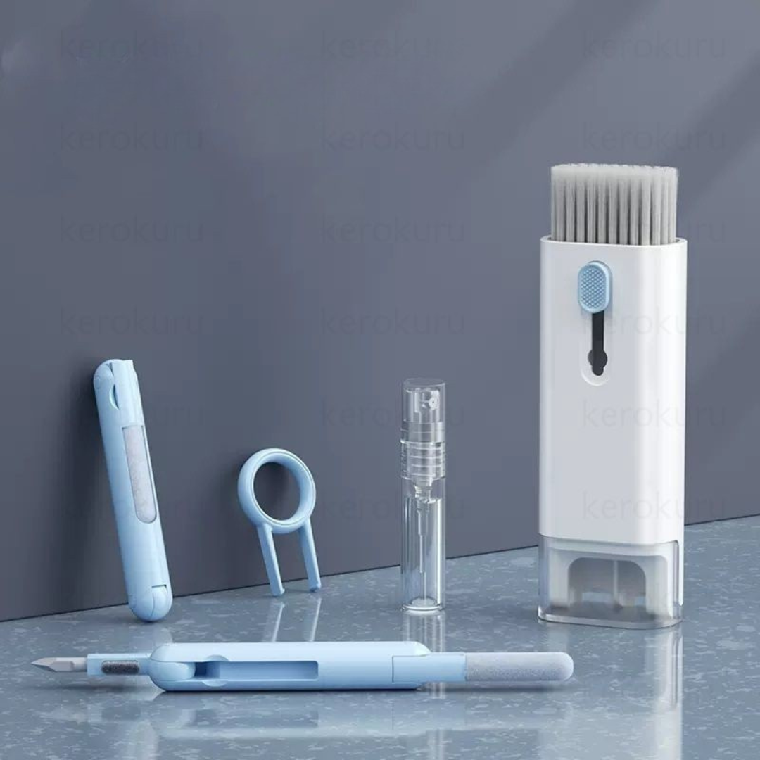 7 in 1 electronics cleaning kit in blue color for keyboard screen earbuds and devices (Color: Blue)