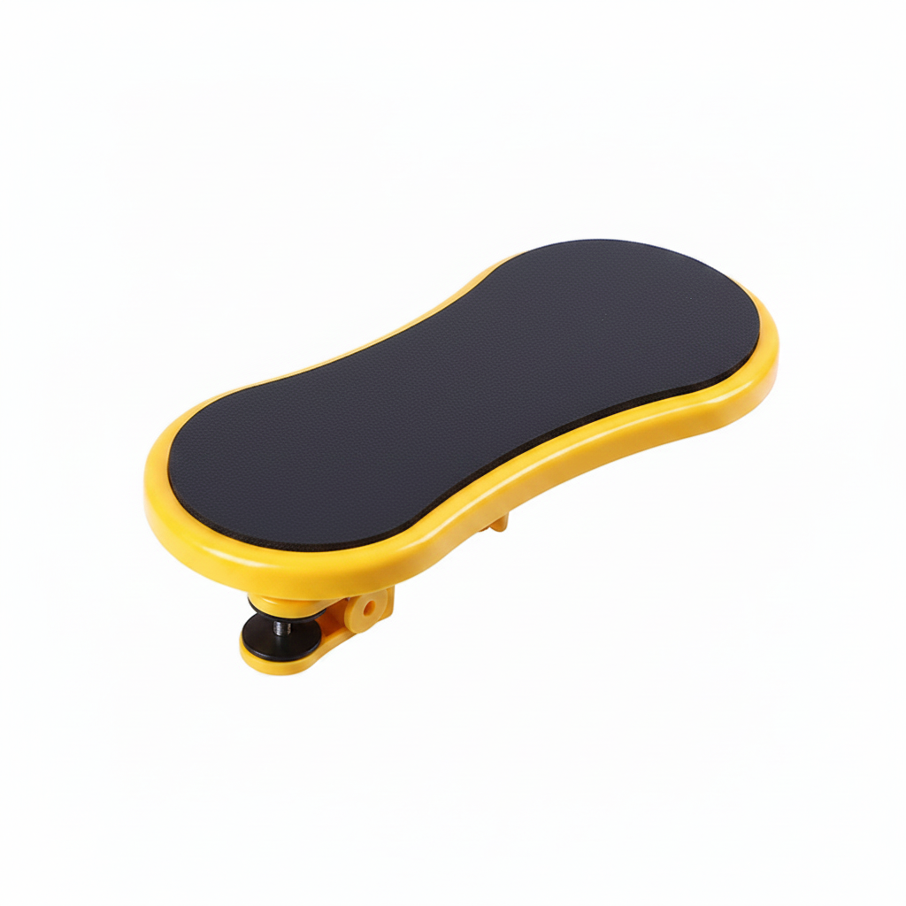 Adjustable desk arm rest in yellow color ergonomic support for computer use to reduce arm and shoulder strain (Color: Yellow)