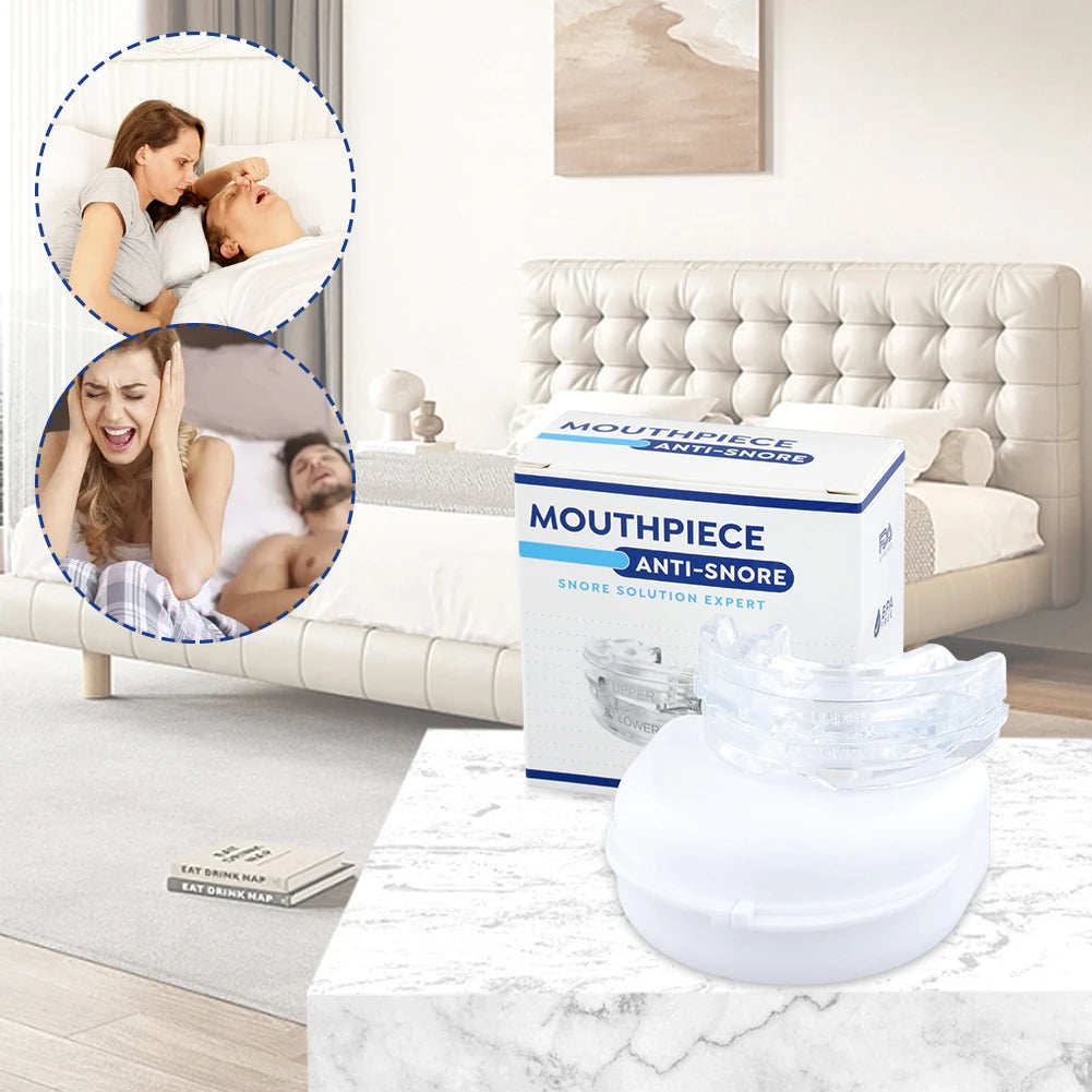 Anti snore mouth guard designed to support quieter breathing and more comfortable sleep product shot