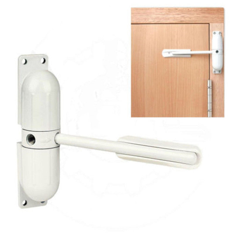 Automatic door closer designed to gently close doors and prevent slamming in homes and offices product shot