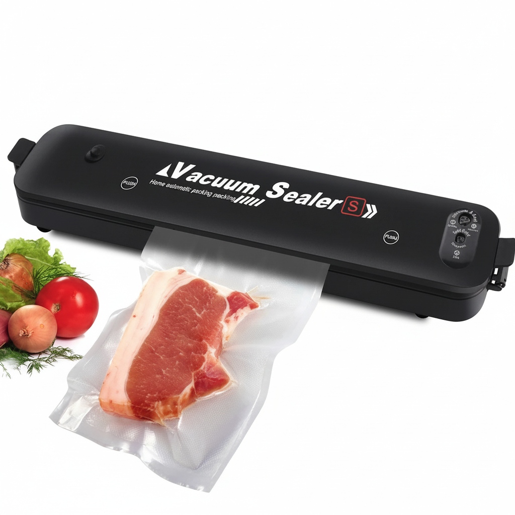 Automatic vacuum sealer for preserving food freshness with vacuum seal bags product shot