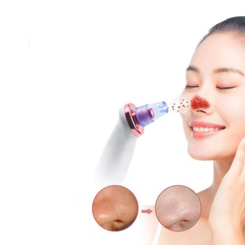 Blackhead removal suction device vacuum tool for deep pore cleansing and facial skincare depiction of use