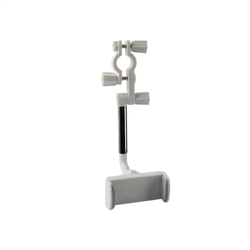 Car phone holder in white color with 360 degree rotation adjustable viewing angles and secure rearview mounting design (Color: White)