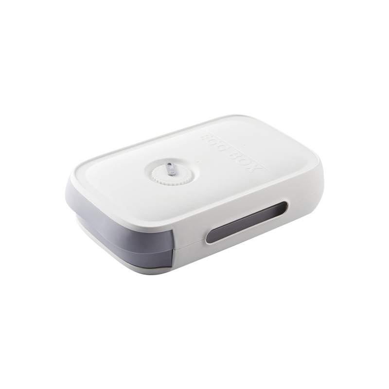 Egg storage drawer in white color with stackable design airflow ventilation and freshness tracking lid (Color: White)
