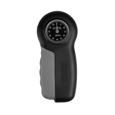 Hand grip strength dynamometer with analog pointer gauge used to measure grip force and hand strength in Gray color (Color: Gray)