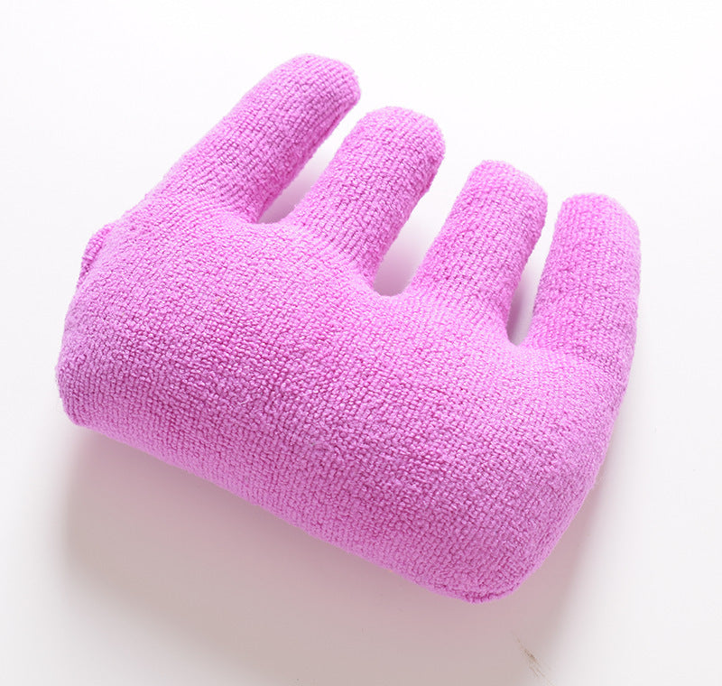 Soft hand rehabilitation grip pad in purple color designed to provide comfortable support during wrist and hand therapy exercises (Color: Purple)