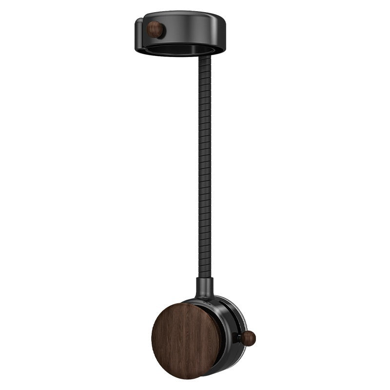 Hands free hair dryer holder in black color with stable adjustable design for easier hair styling and beauty station organization (Color: Black)