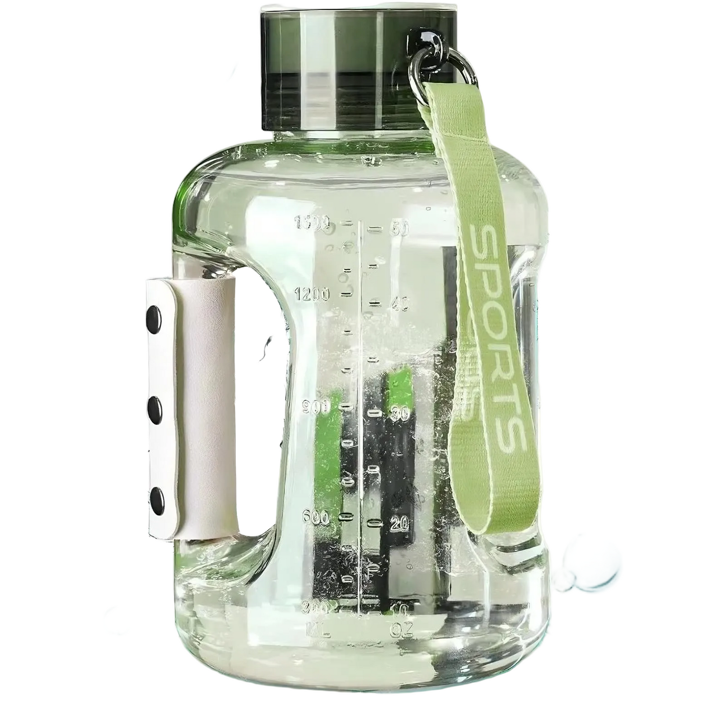 Hydrogen water bottle in green color for enhanced hydration with rechargeable portable design (Color: Green)