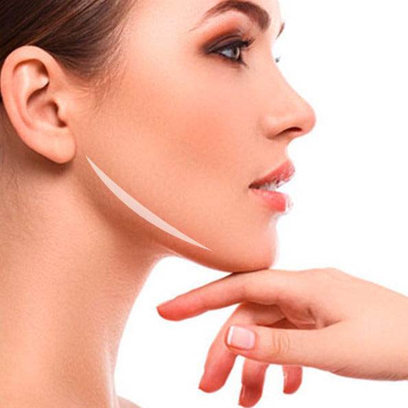 Invisible face tapes for contouring and lifting appearance under makeup alternate model shot