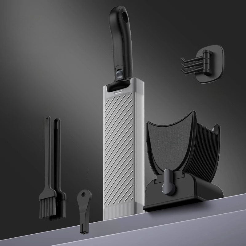Multi blade meat slicer in black color with stainless steel blades for fast and even slicing of fresh meat (Color: Black)