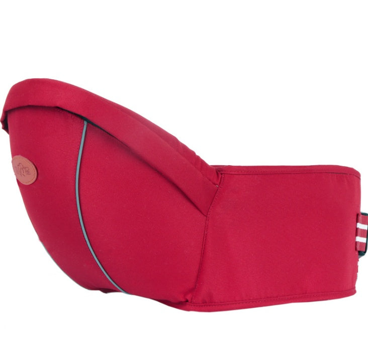 Newborn baby hip seat carrier providing secure waist support and comfortable hands-free carrying for infants in claret color (Color: Claret)