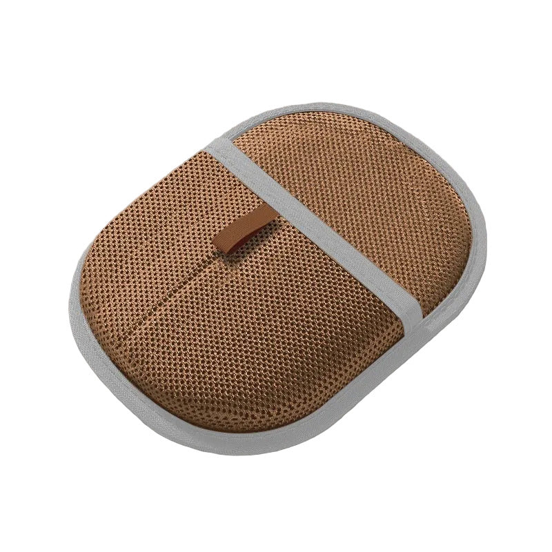 Pet hair removal gloves in light brown color for grooming shedding and bathing dogs and cats (Color: Light Brown)