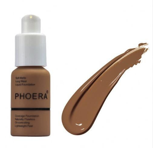 PHOERA matte concealer foundation cream set designed for oil control and smooth natural coverage in tan skin with dark undertones (Shade: 110)