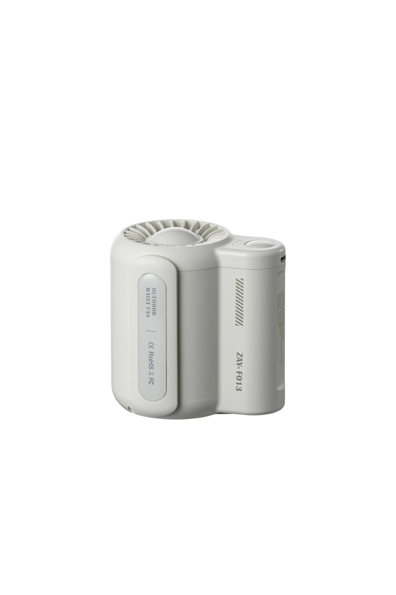 Portable USB cooling fan in white color with clip and wearable design for outdoor work, travel, and sports (Color: White)