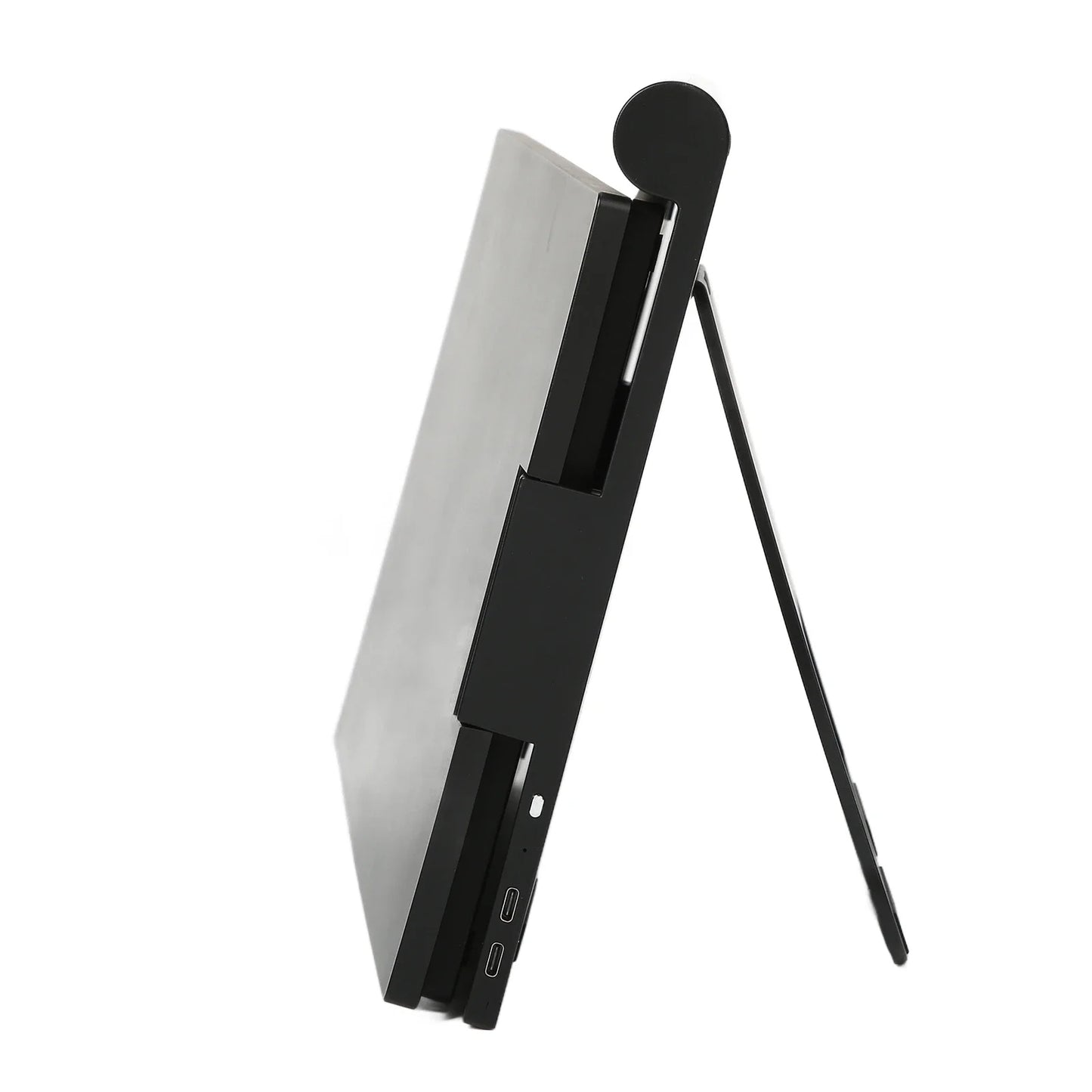 Portable dual screen laptop monitor extender with 14 inch display for multitasking and productivity side angle product shot