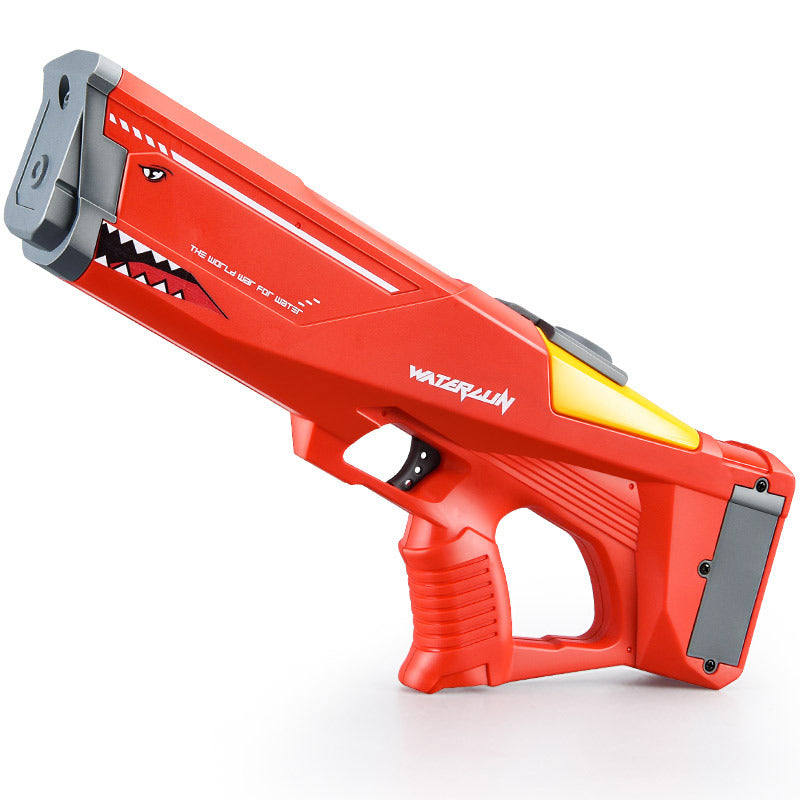 Power splash blaster in red color with automatic continuous shooting and rechargeable design for outdoor summer water battles duo (Color: Red)