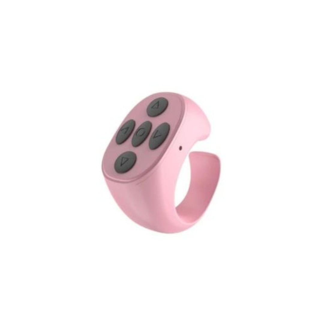 Bluetooth tiktok remote control in pink color for hands free scrolling video control and smartphone camera use (Color: Pink)