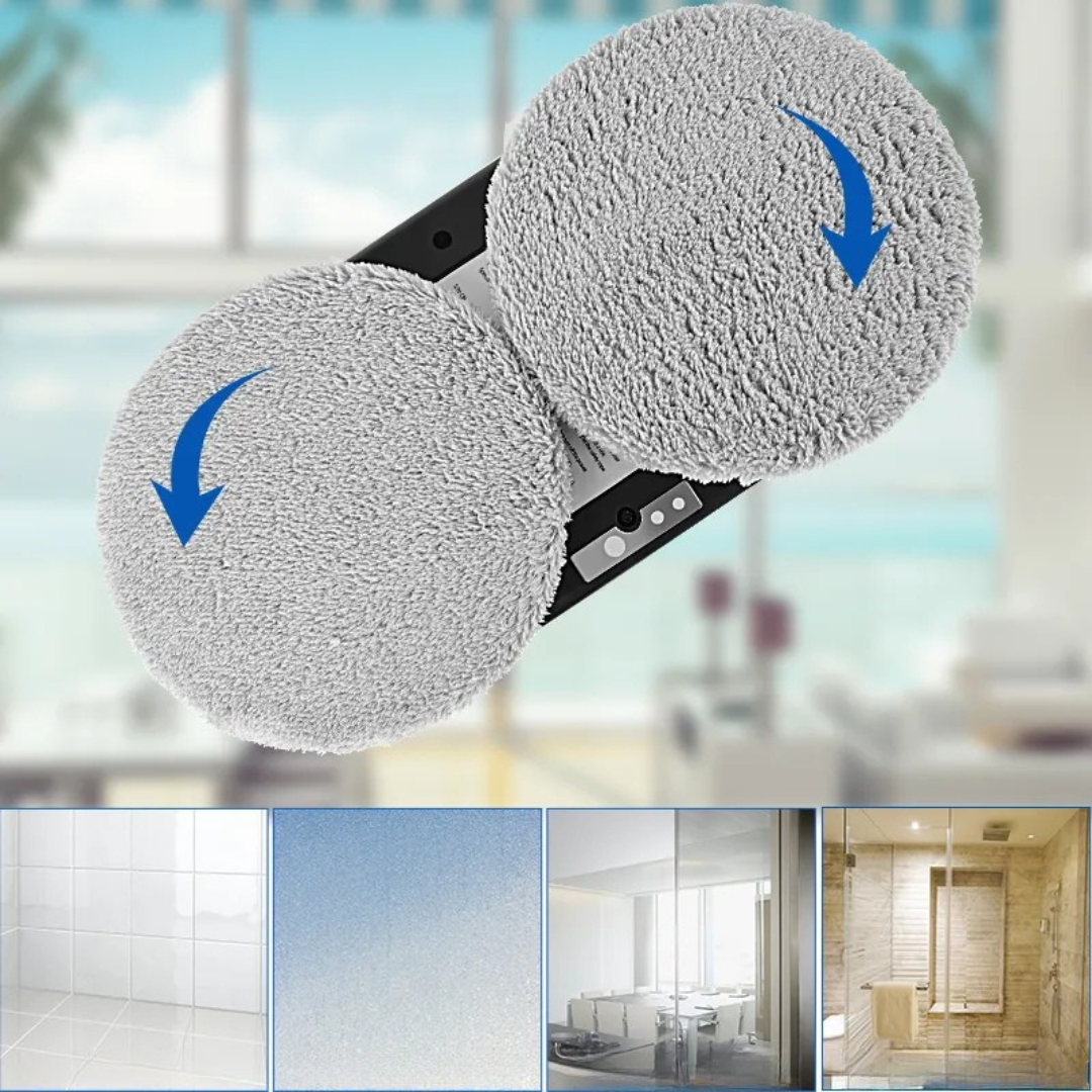 Robotic window cleaner with automatic suction technology for hands free glass cleaning depiction of various use cases