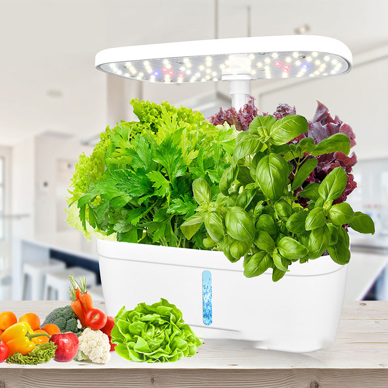 12 pod hydroponic growing system in white color for indoor soil free herb and vegetable gardening (Color: White)