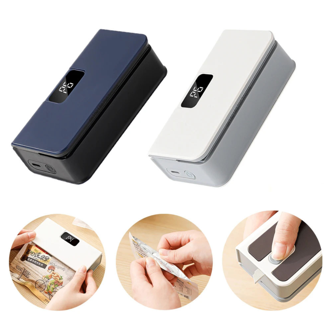 2 in 1 bag sealer and cutter with rechargeable design and adjustable heat settings for food freshness duo
