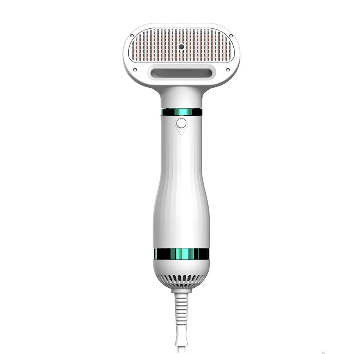 2 in 1 pet drying and grooming brush with heat settings and self cleaning button product shot