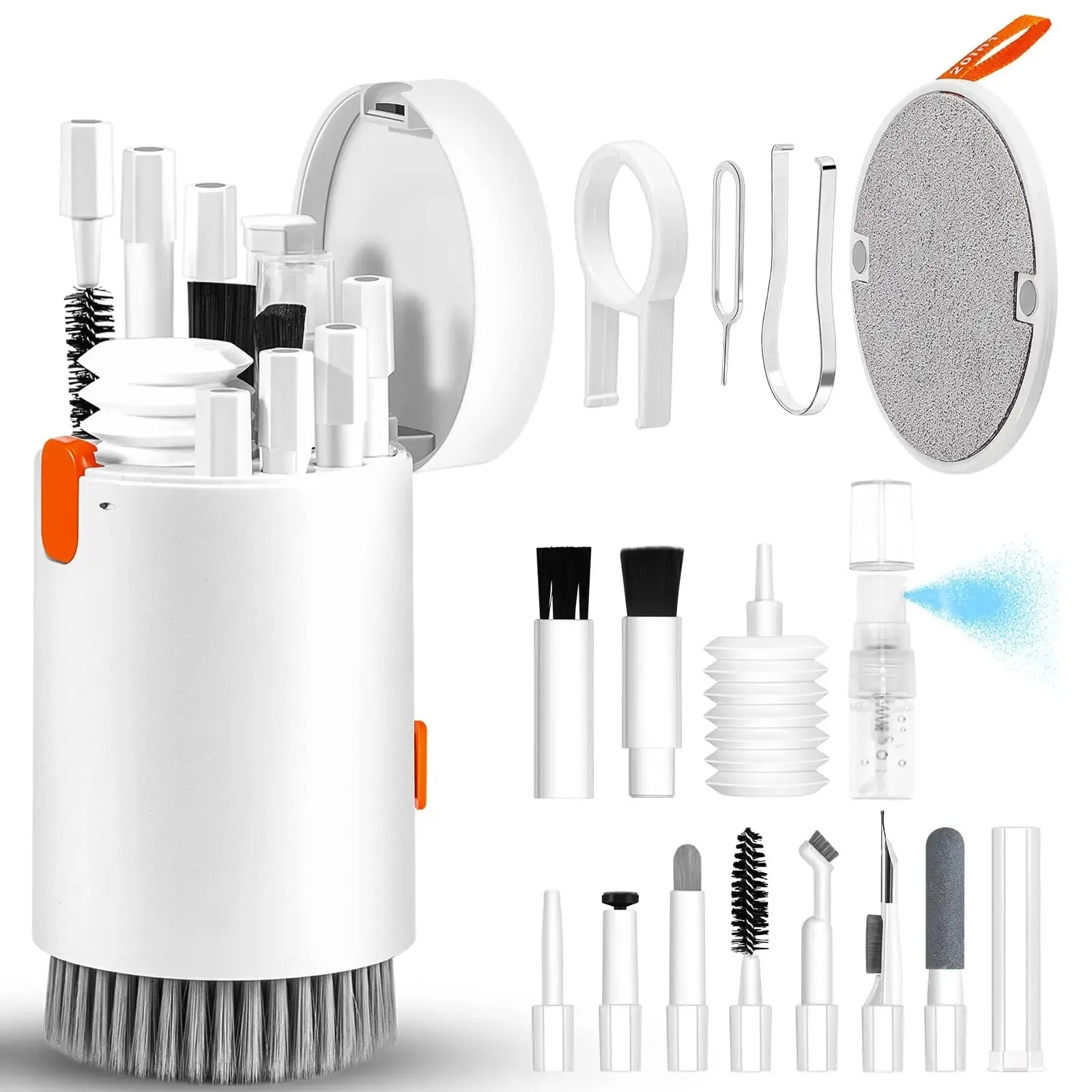 20 in 1 electronics cleaning kit with brushes air blower and tools for keyboards screens and earbuds