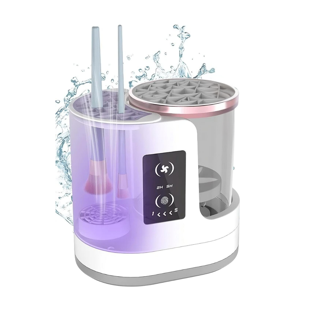3 in 1 makeup brush cleaner for washing drying and holding brushes with automatic cleaning system product shot