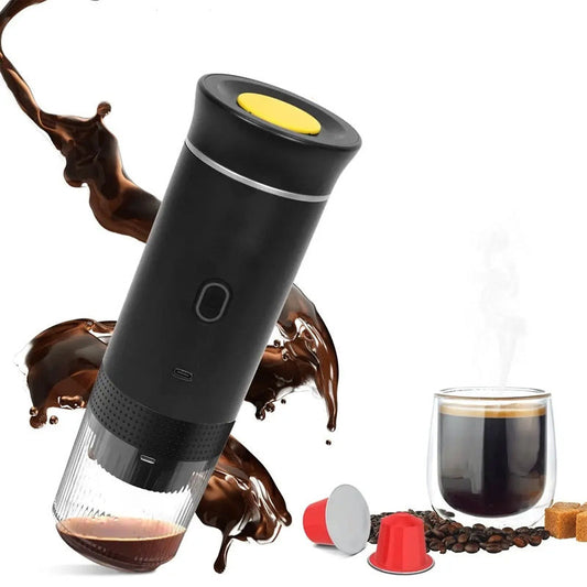 3 in 1 portable espresso machine compatible with capsules and ground coffee for travel and daily brewing product shot