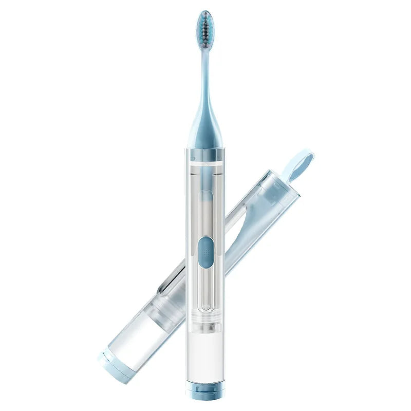 3 in 1 travel toothbrush with built in toothpaste tube and protective case product shot