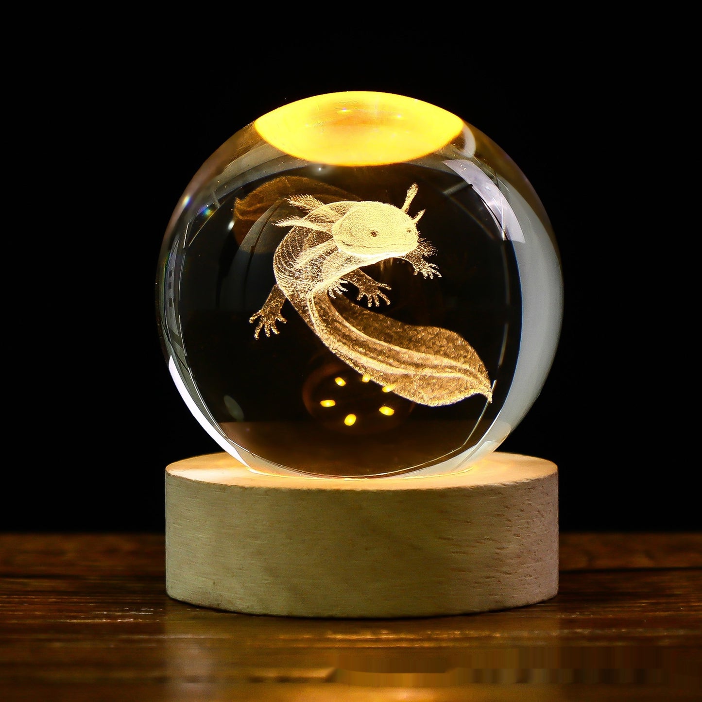 3D crystal ball galaxy night light in Newt style projecting stars, planets, and moon for ambient room lighting (Style: Newt)