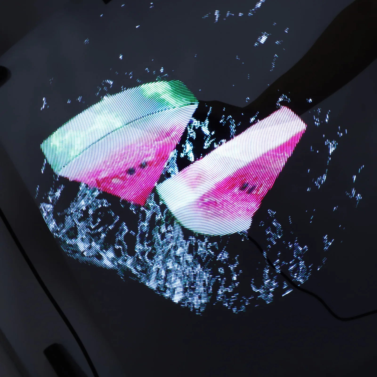 3d hologram led display fan showing floating visuals for advertising and decoration depiction of fan with watermelon hologram