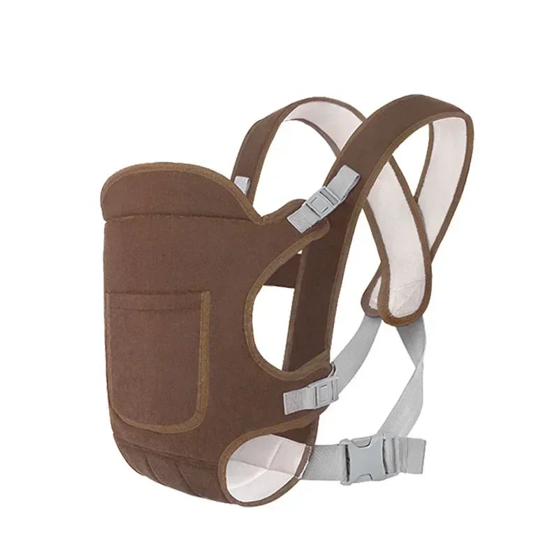 4 in 1 baby carrier in brown color with adjustable ergonomic support and multiple carrying positions for newborns and toddlers (Color: Brown)