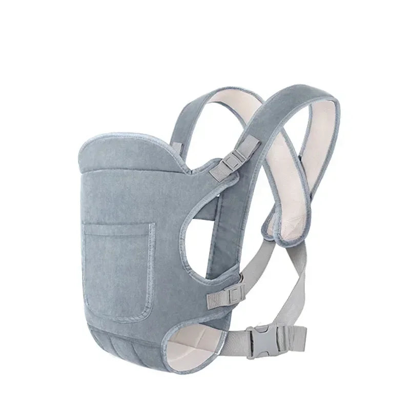 4 in 1 baby carrier in gray color with adjustable ergonomic support and multiple carrying positions for newborns and toddlers (Color: Gray)