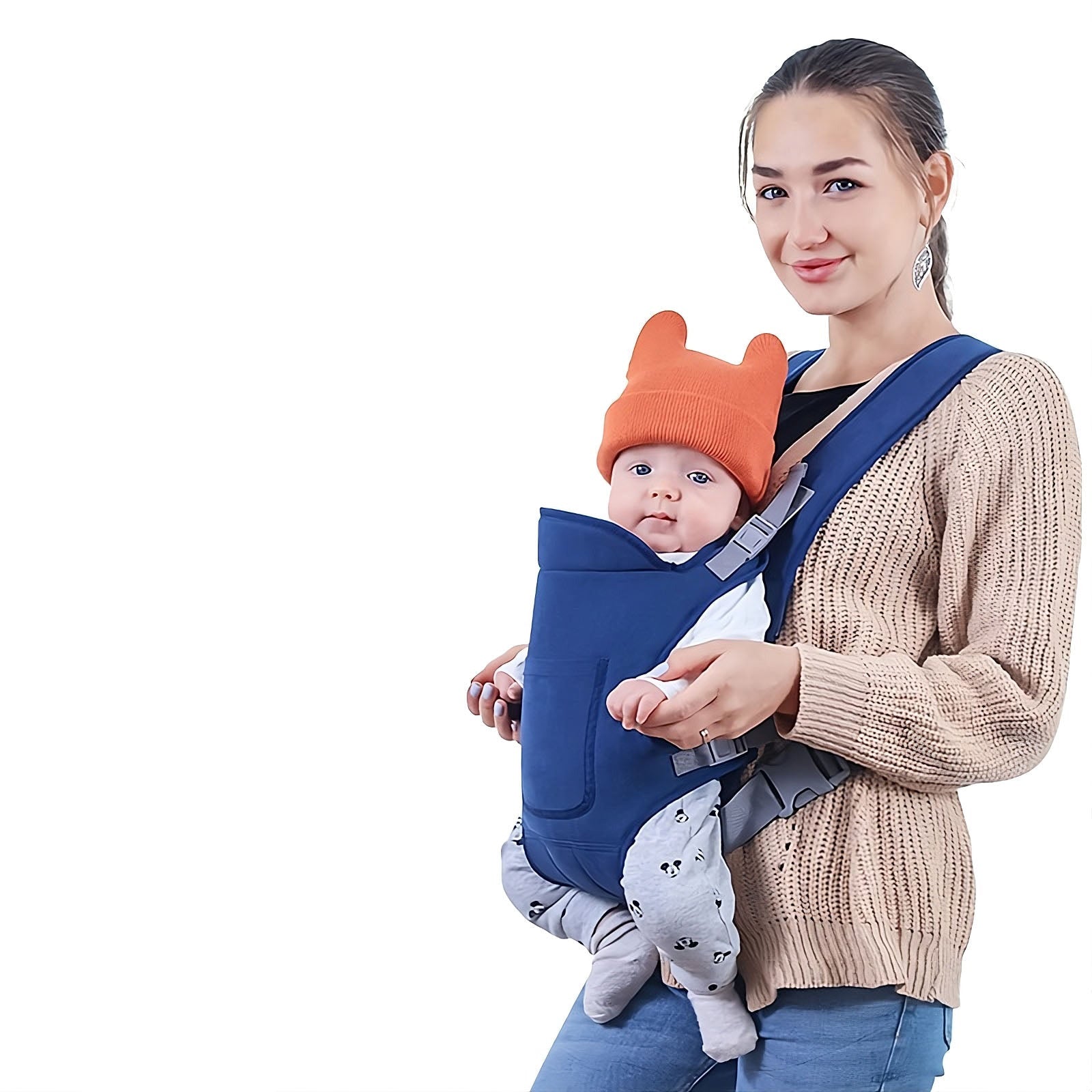 4 in 1 baby carrier with adjustable ergonomic support and multiple carrying positions for newborns and toddlers model shot
