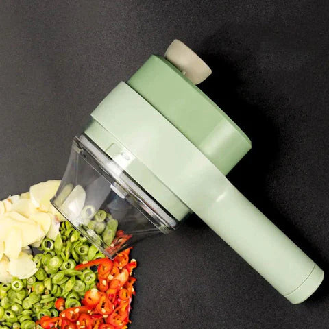 4 in 1 handheld electric vegetable cutter for slicing chopping and food preparation product shot