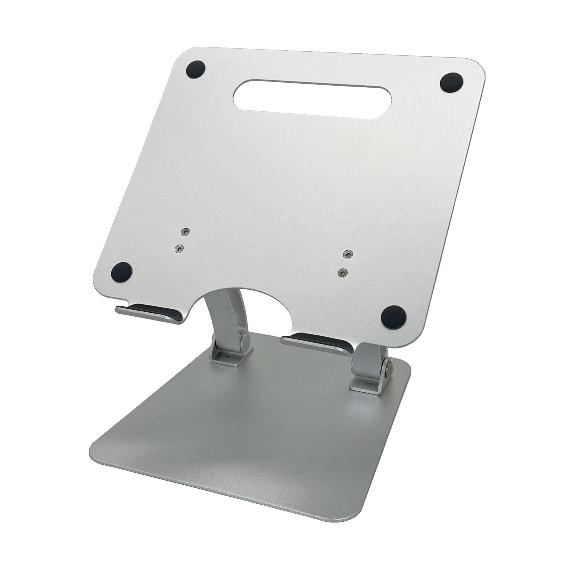 Adjustable aluminum laptop stand in light gray color with ergonomic design and non slip silicone pads (Color: Light Gray)