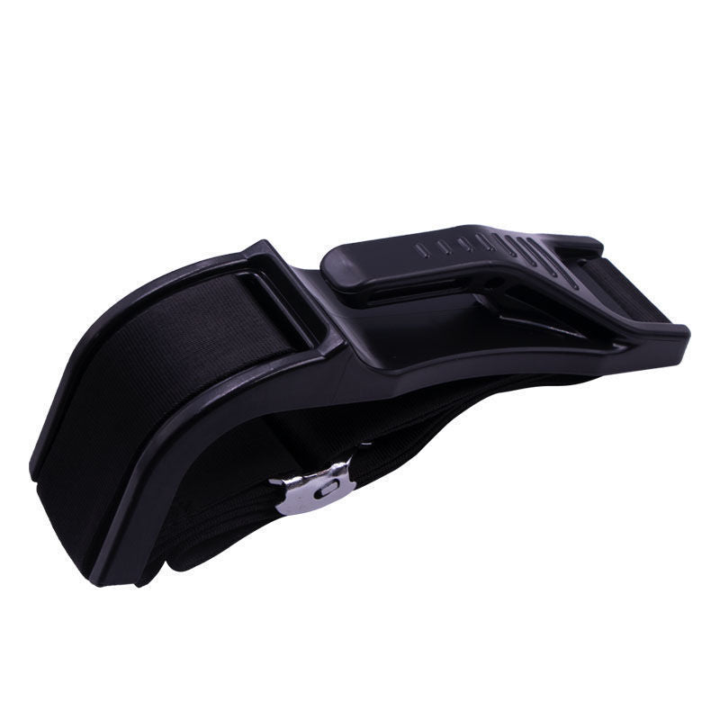Adjustable car seat belt comforter for pregnancy designed to help position the seat belt comfortably away from the belly while driving depiction of black color (Color: Black)