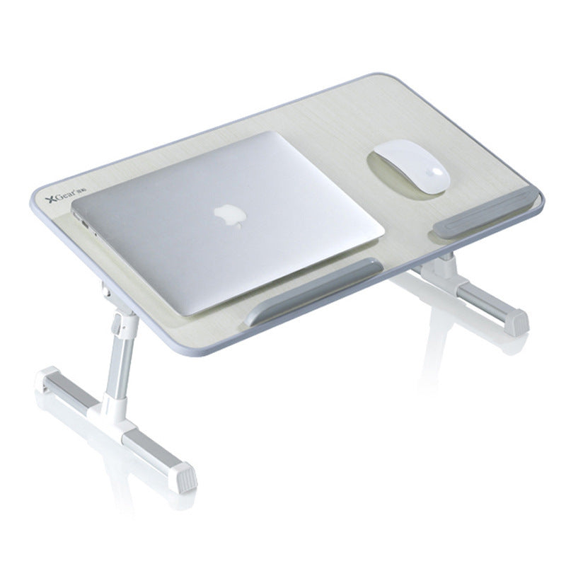 Adjustable laptop bed desk with built in cooling fan and angle height adjustment product shot with a laptop