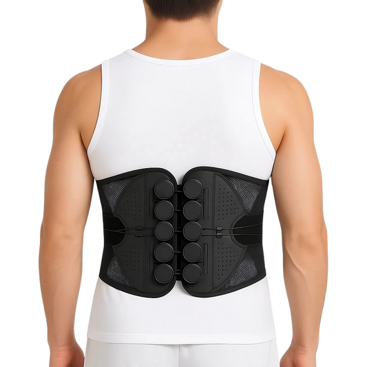 Adjustable lumbar support belt for back support posture and everyday comfort model shot