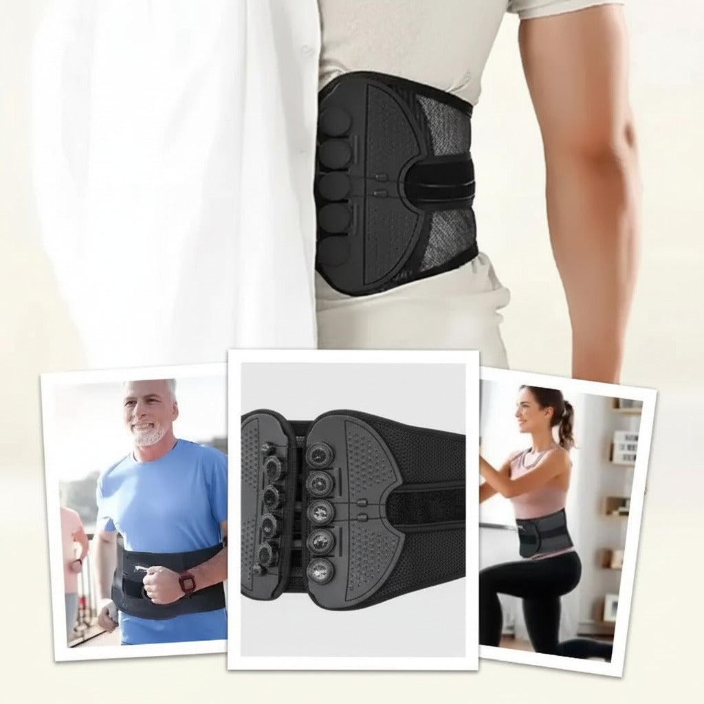 Adjustable lumbar support belt for back support posture and everyday comfort depiction of use cases