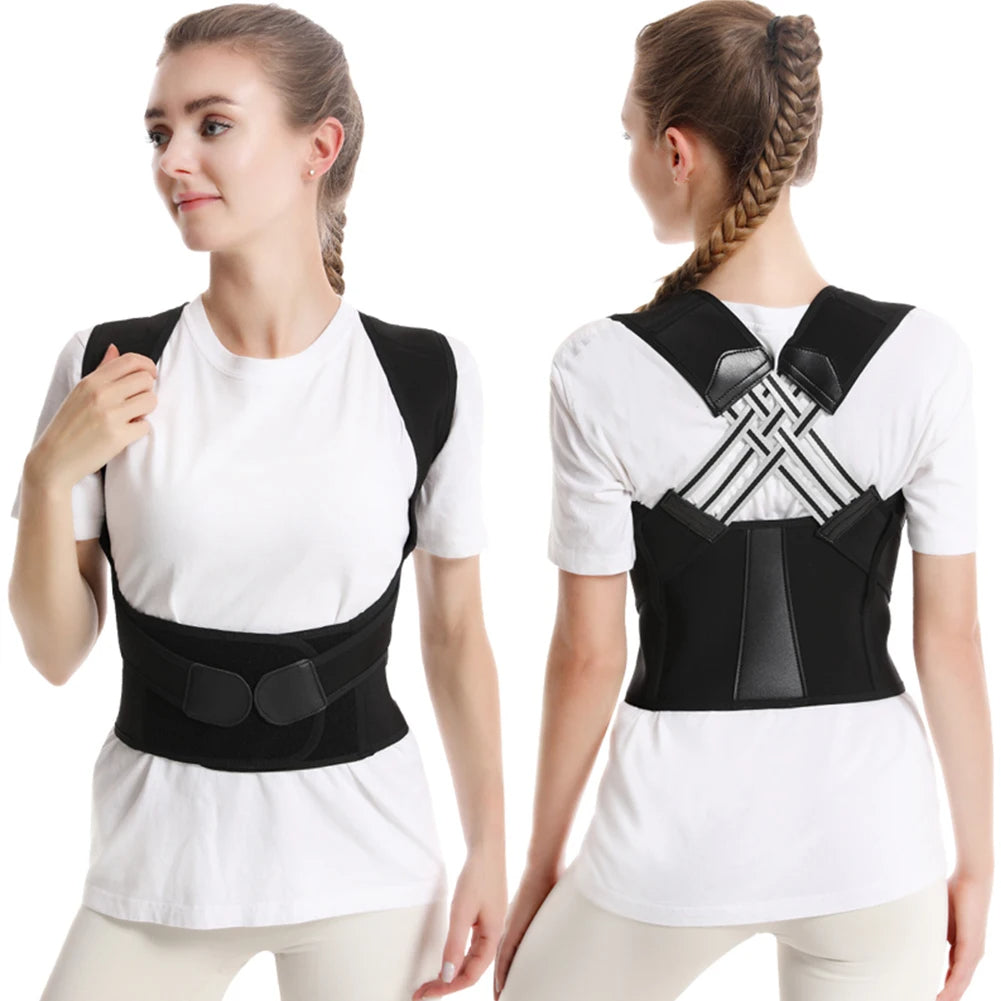 Adjustable posture corrector brace for back shoulder and neck support alternate model shot