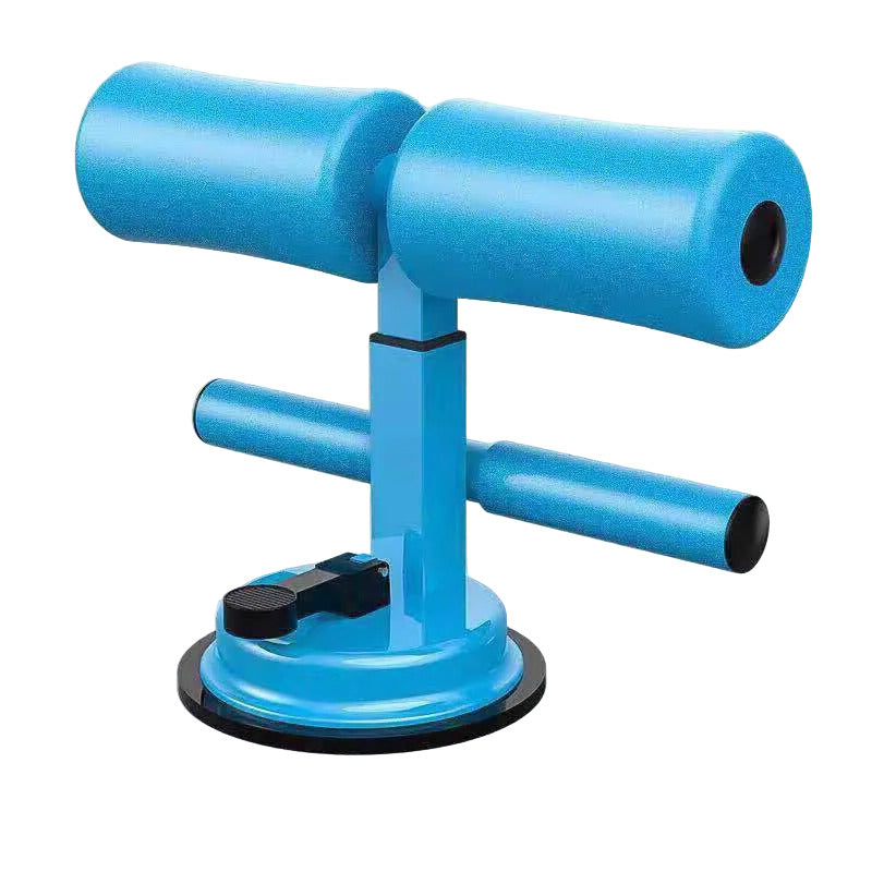 Adjustable suction sit up in double bar type and in blue color for home workout adjustable abdominal exercise tool (Color: Blue) (Type: Double Bar)