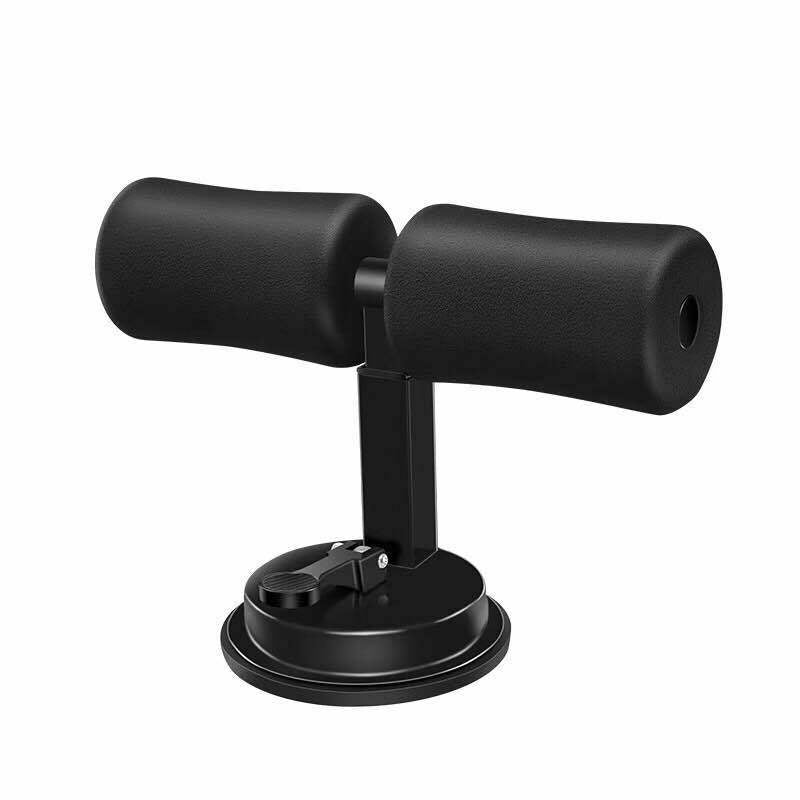 Adjustable suction sit up in single bar type and in black color for home workout adjustable abdominal exercise tool (Color: Black) (Type: Single Bar)