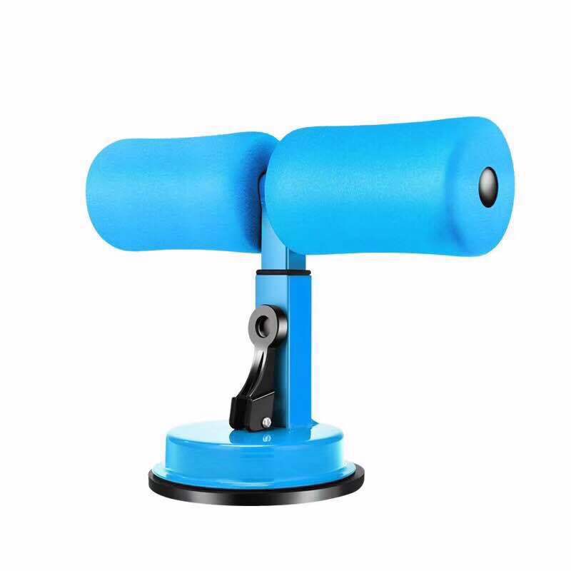 Adjustable suction sit up in single bar type and in blue color for home workout adjustable abdominal exercise tool (Color: Blue) (Type: Single Bar)