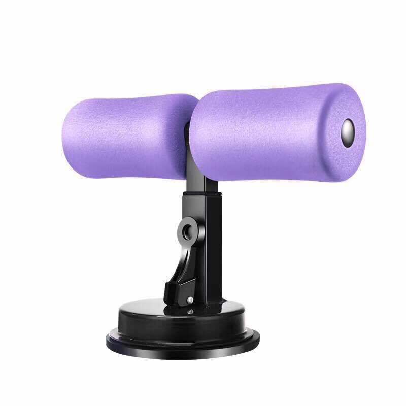 Adjustable suction sit up in single bar type and in purple color for home workout adjustable abdominal exercise tool (Color: Purple) (Type: Single Bar)