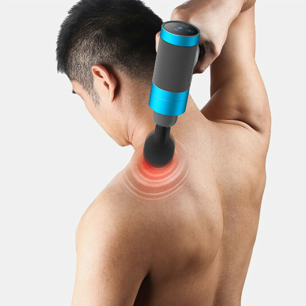 AISZG muscle massage gun with adjustable speeds and interchangeable heads for deep muscle recovery and relaxation model shot