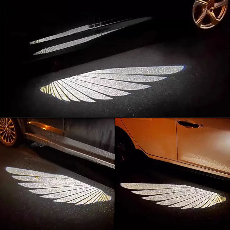 Angel wings car door lights projecting led wings when opening car door