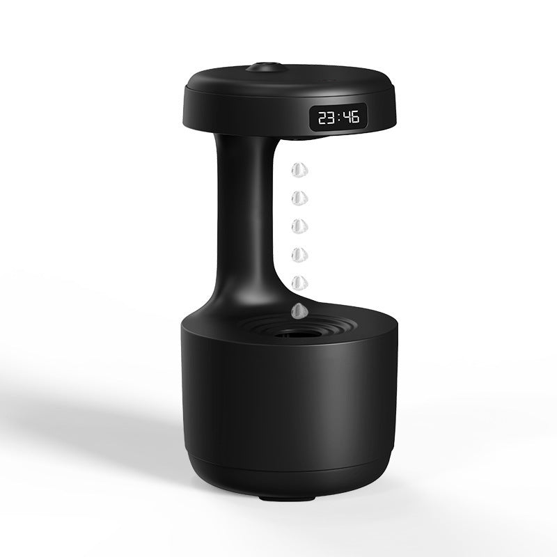 Anti-gravity humidifier in black color with levitating water drop effect producing cool mist for home or office (Color: Black)