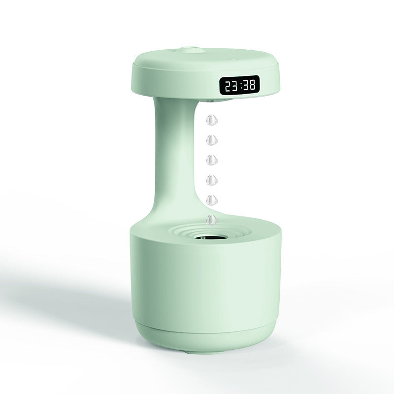 Anti-gravity humidifier in green color with levitating water drop effect producing cool mist for home or office (Color: Green)